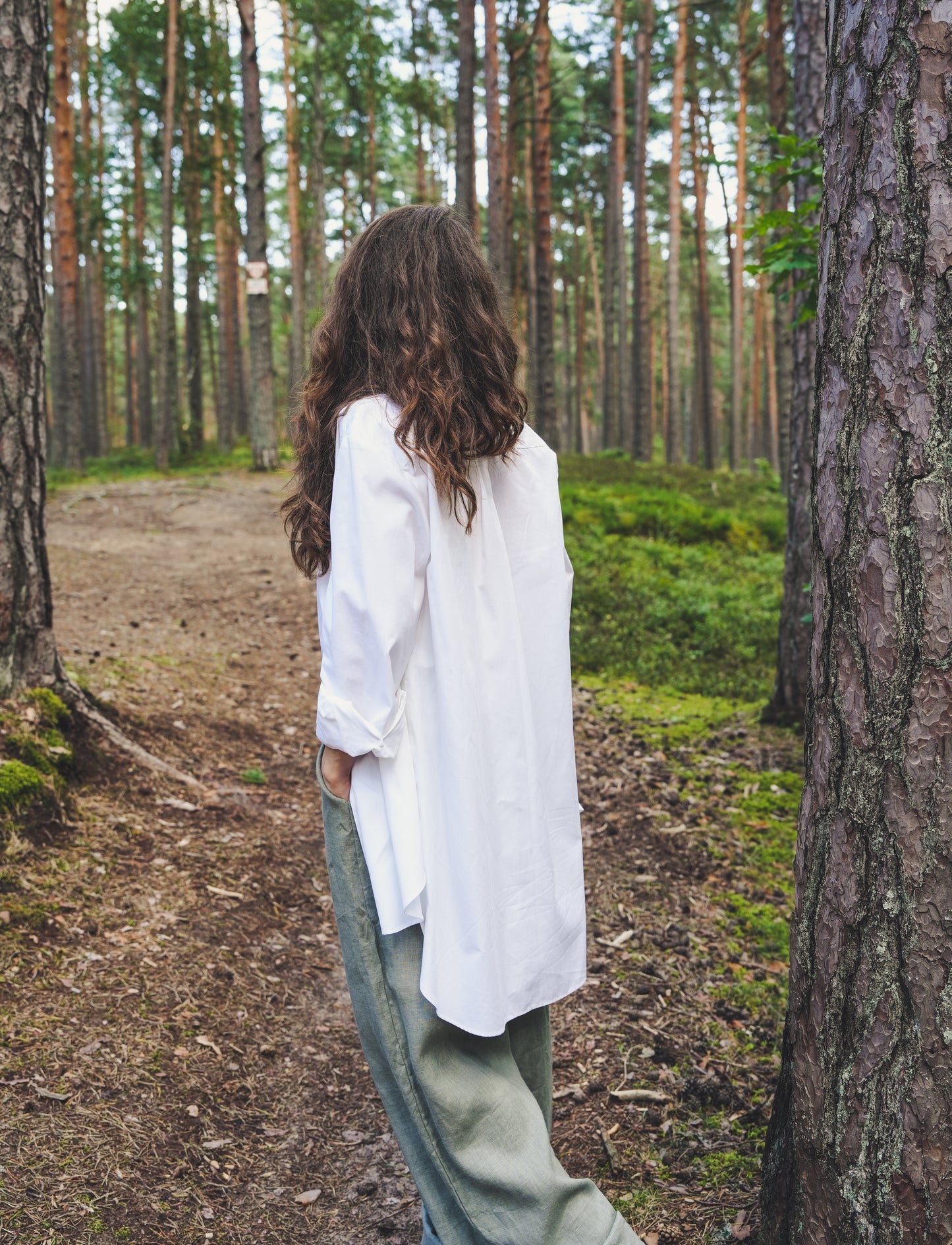 Dabīgi balts kokvilnas krekls “Cotton Cloud”