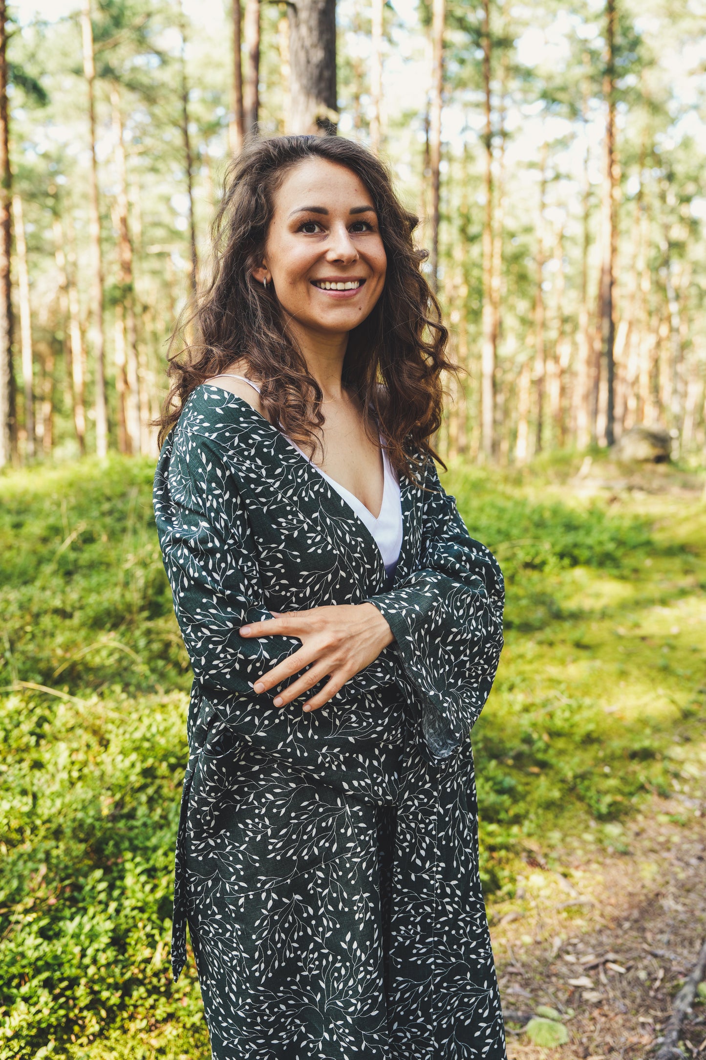 Lina halāts "Lingonberry Grove"