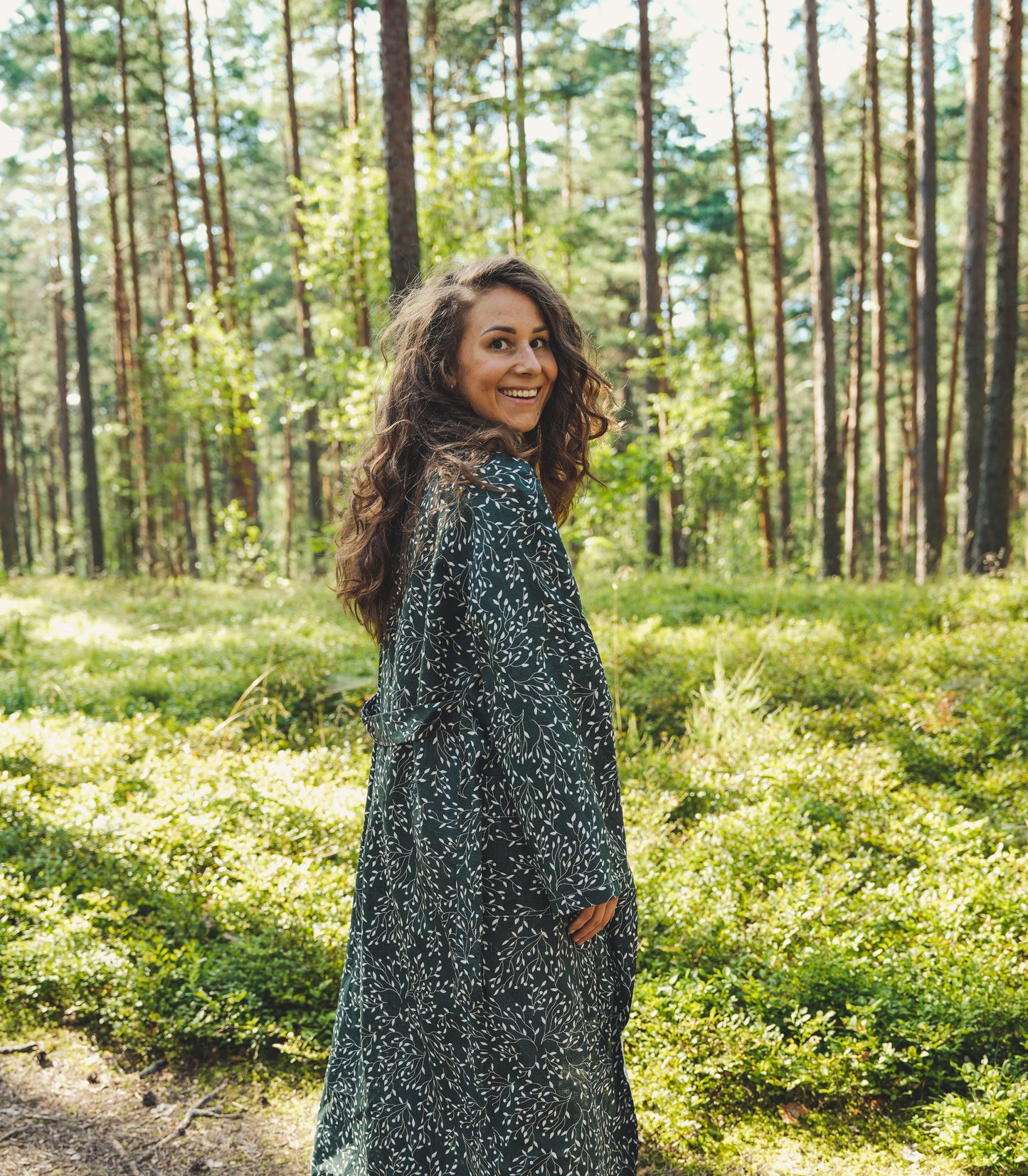 Lina halāts "Lingonberry Grove"
